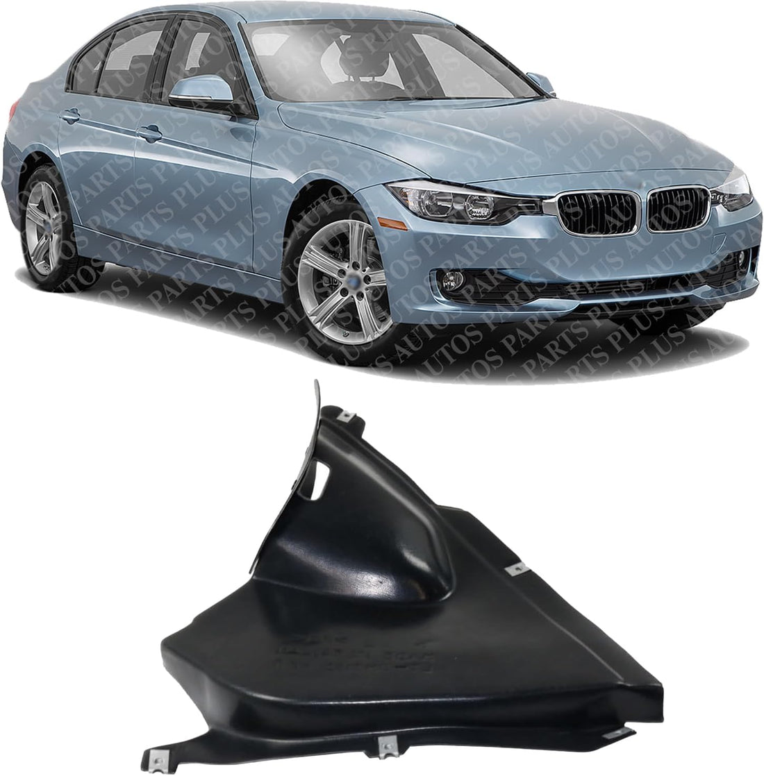 Front Section Fender Liner Right Passenger Side Direct Replacement Compatible With 2014-2019 BMW 3-Series GT BM1251135 51717294932