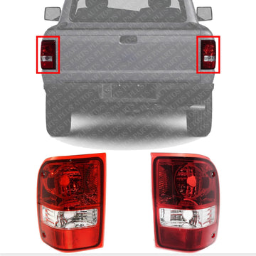 Set Of 2 Tail Light Left Driver & Right Passenger Side Direct Replacement Compatible With 2009 Ford Ranger FO2818121 FO2819111 6L5Z13404A 6L5Z13405AA