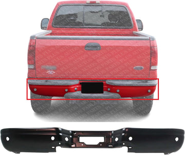 Step Bumper Face Bar Primed Steel With Rear Object Sensor Holes Direct Replacement Compatible With 2001-2007 Ford F-Series Super Duty FO1102347 3C3Z17906BA