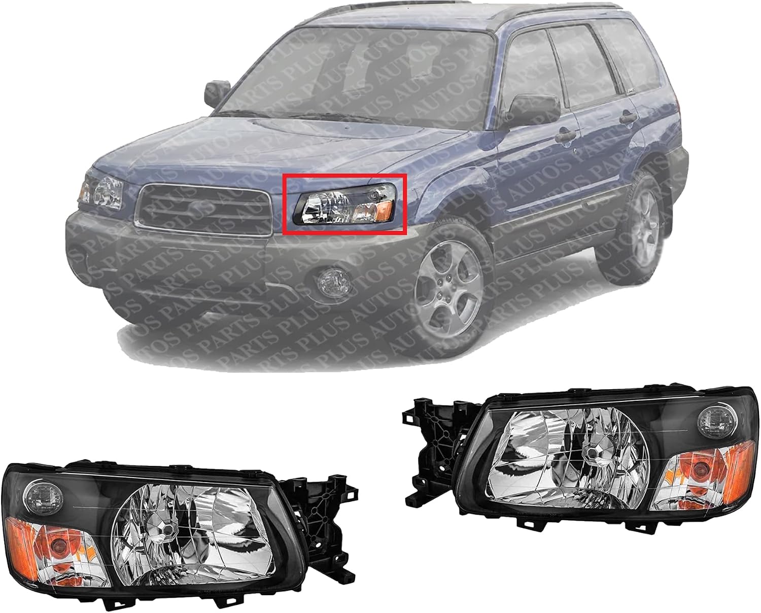 Set Of 2 Front Headlight Assembly Right Passenger & Left Driver Side Direct Replacement Compatible With 2003-2004 Subaru Forester SU2502111 SU2503111 84001SA030 84001SA020