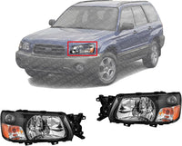 Set Of 2 Front Headlight Assembly Right Passenger & Left Driver Side Direct Replacement Compatible With 2003-2004 Subaru Forester SU2502111 SU2503111 84001SA030 84001SA020