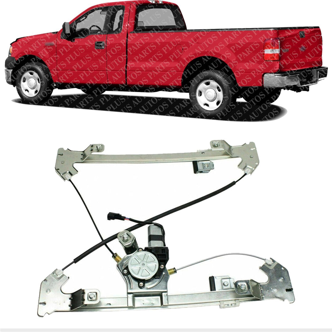 Rear Power Window Regulator with Moter Left Driver Side Direct Replacement Compatible with 2004-2008 Ford F-150/2006-2008 Lincoln Mark LT FO1550126 6L3Z1627001AA