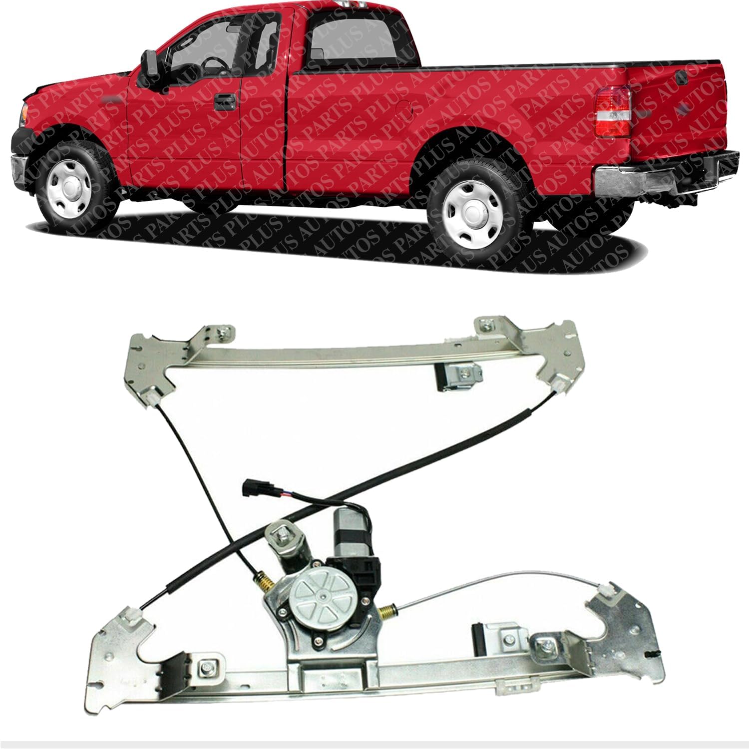 Rear Power Window Regulator with Moter Left Driver Side Direct Replacement Compatible with 2004-2008 Ford F-150/2006-2008 Lincoln Mark LT FO1550126 6L3Z1627001AA