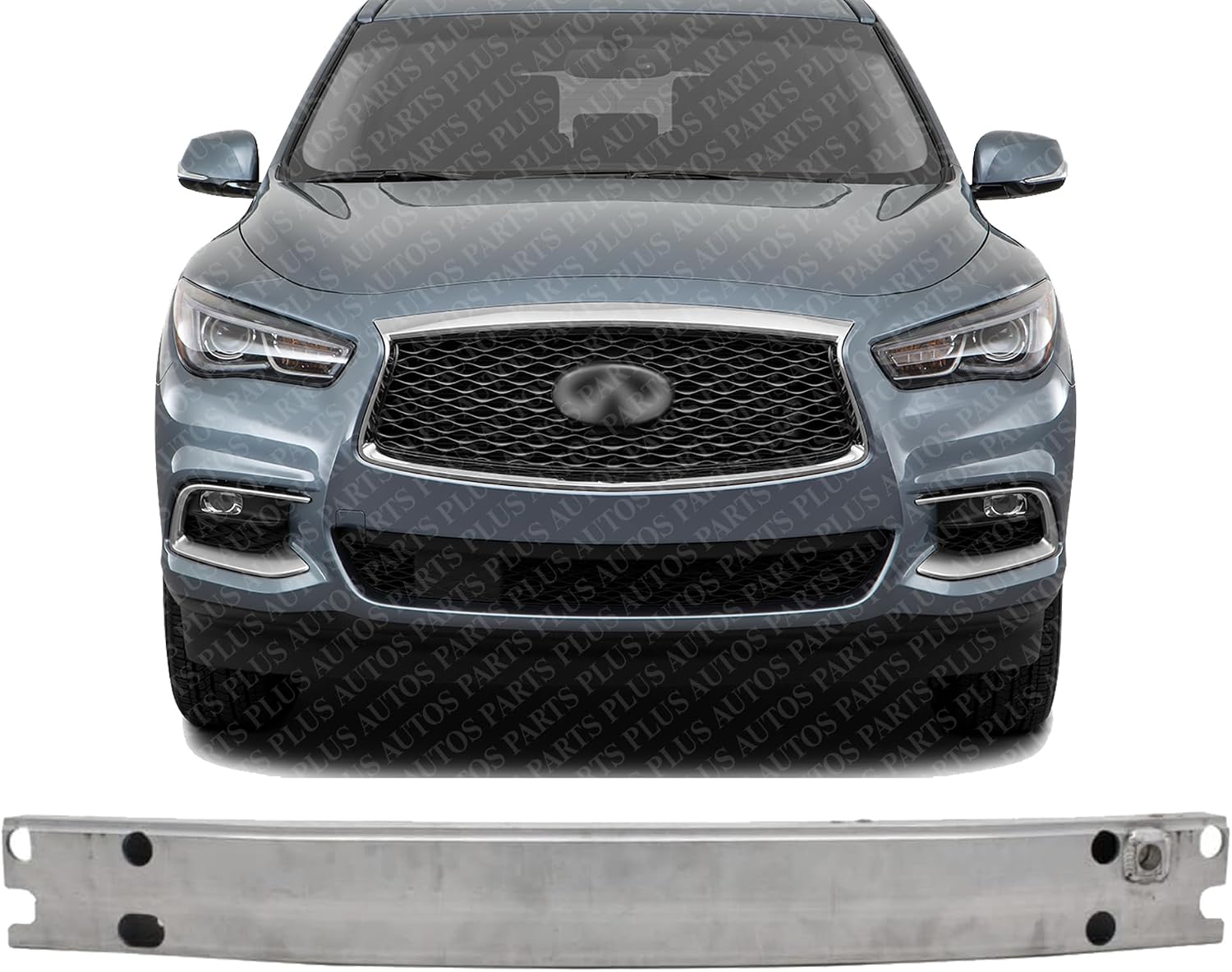 Front Bumper Reinforcement Aluminum Direct Replacement Compatible With 2014-2020 Infiniti QX60 / 2013-2020 Nissan Pathfinder NI1006255 620309NC0A