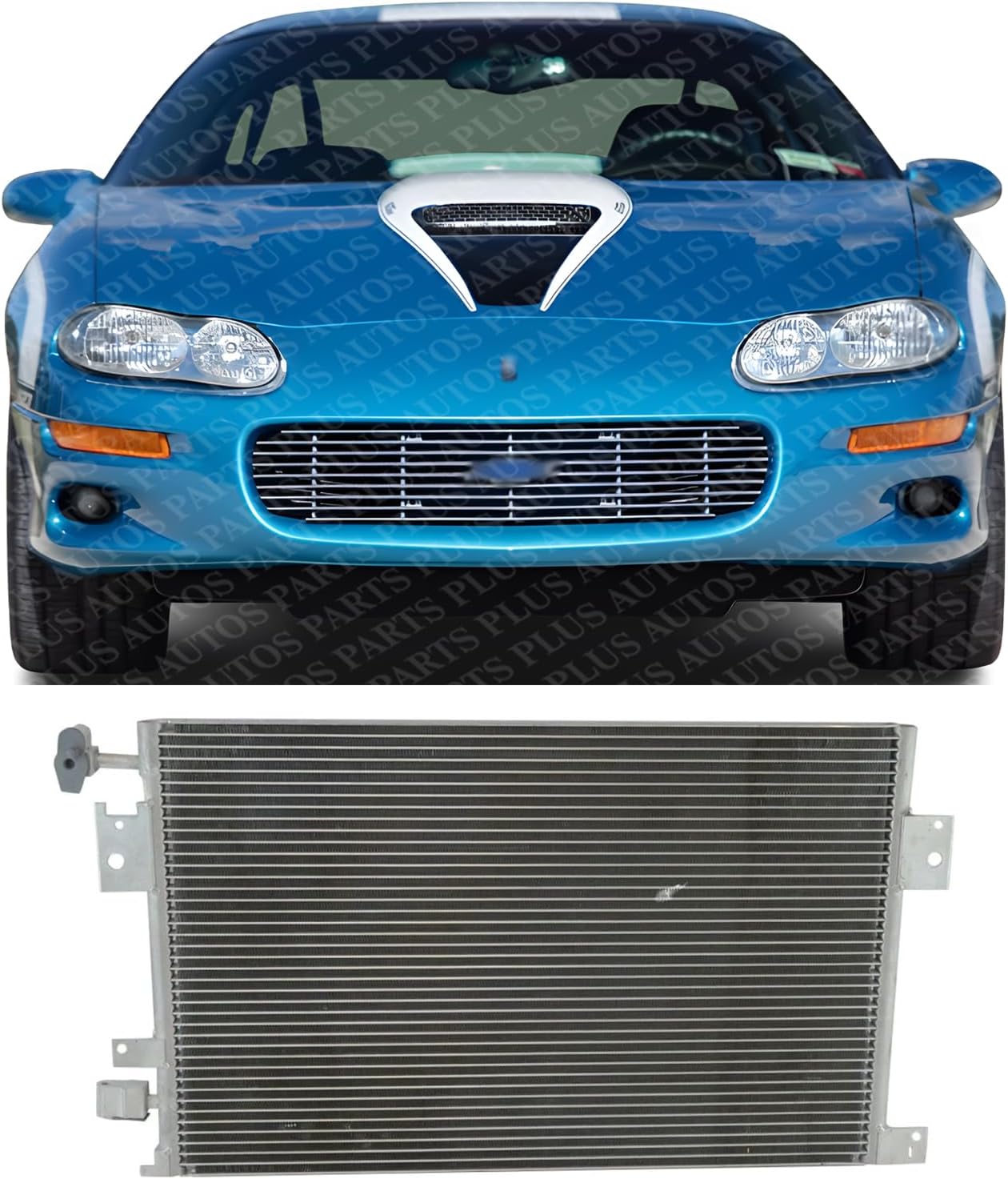 Front A/C Condenser Aluminum Direct Replacement Compatible With 1998-2002 Chevrolet Camaro/Pontiac Firebird GM3030136 52472662