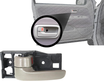 Front Interior Door Handle Beige Fawn with Lock Left Driver Side Direct Replacement Compatible with 2000-2006 Toyota Tundra TO1352187 692060C010E1