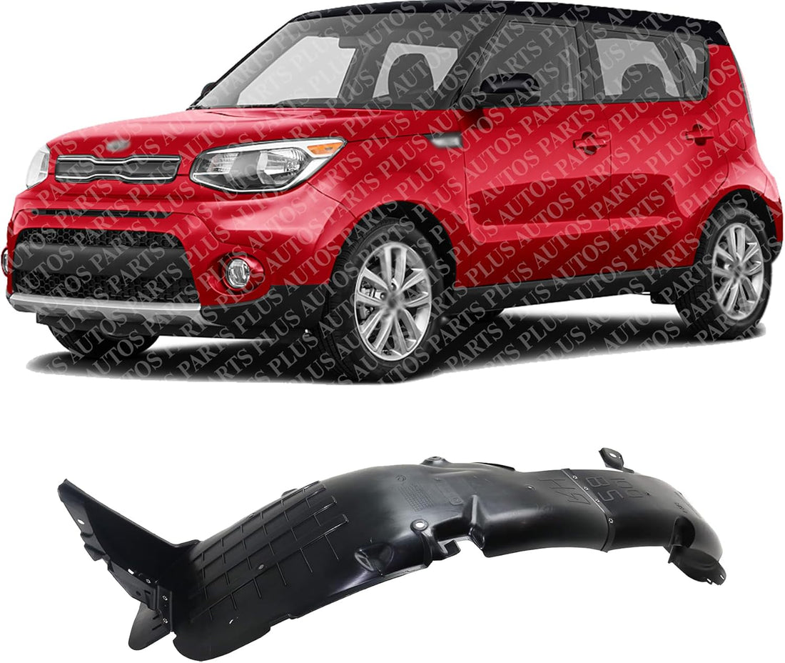 Front Fender Liner Left Driver Side Direct Replacement Compatible With 2017-2019 Kia Soul KI1248150 86811B2500