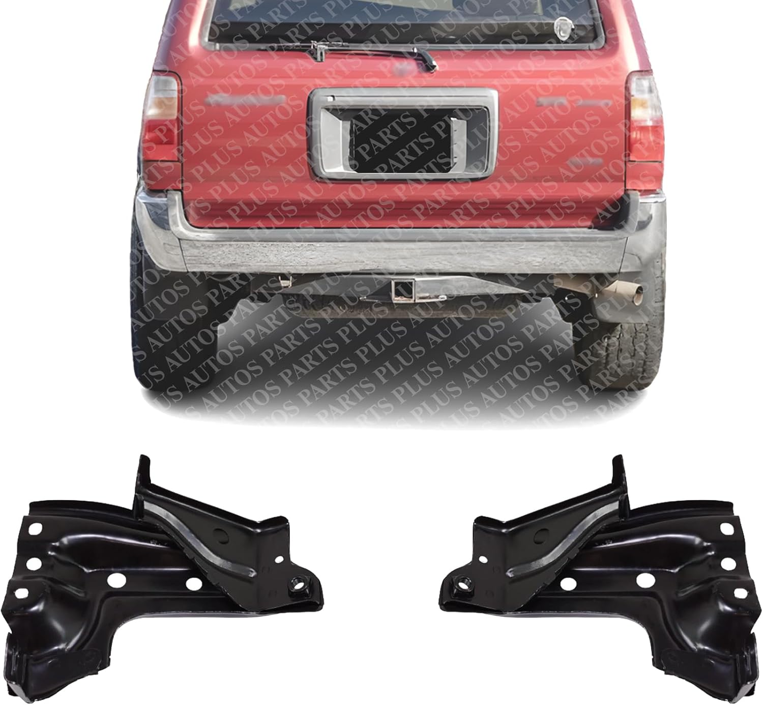 AUTOS PARTS PLUS Set Of 2 Rear Bumper Brackets Stay Support Steel Right Passenger & Left Driver Side Direct Replacement Compatible With 1996-2002 Toyota 4Runner TO1143123 TO1142123 5209335010