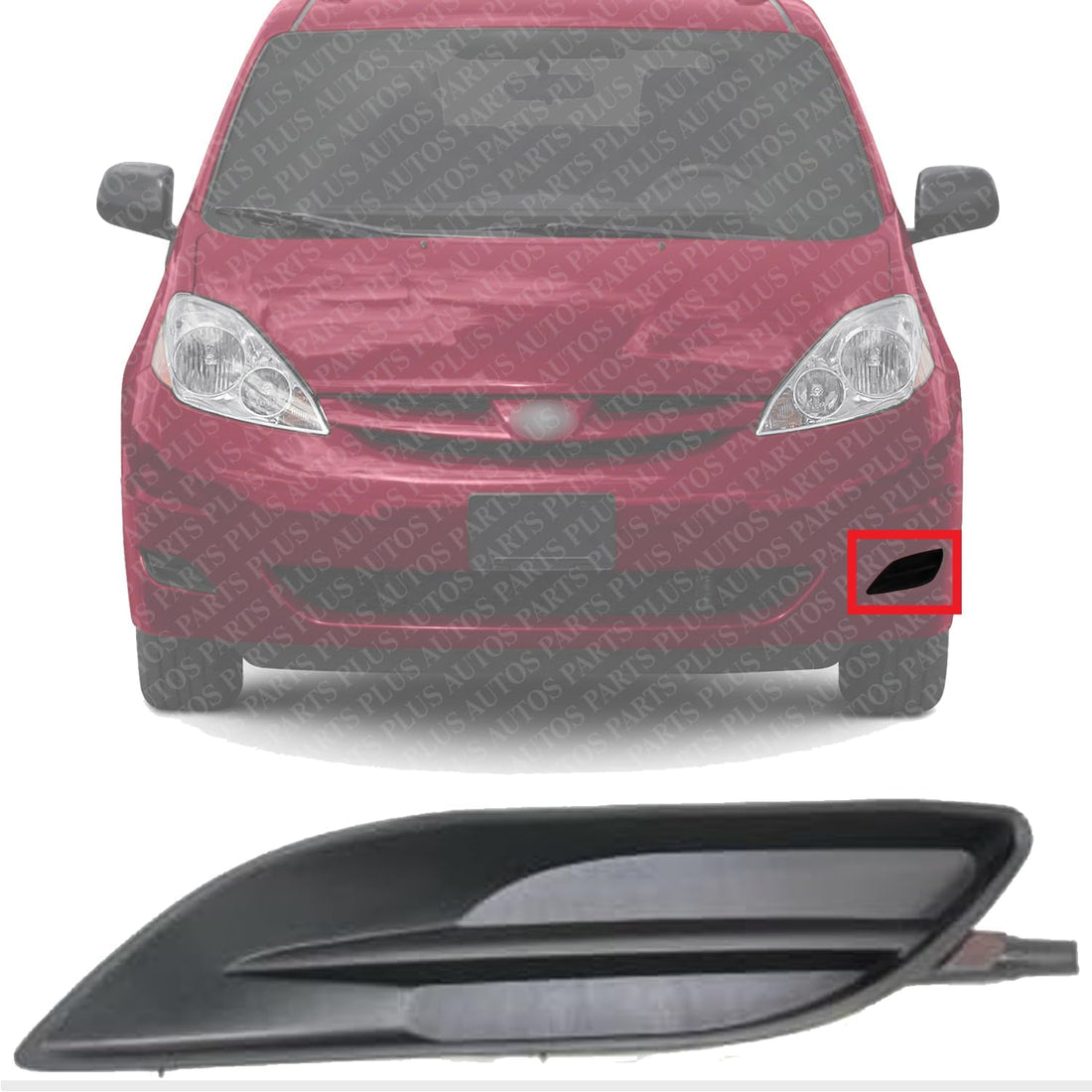 Front Fog Light Cover Left Driver Side Direct Replacement Compatible With 2006-2010 Toyota Sienna TO1088115 52128AE020