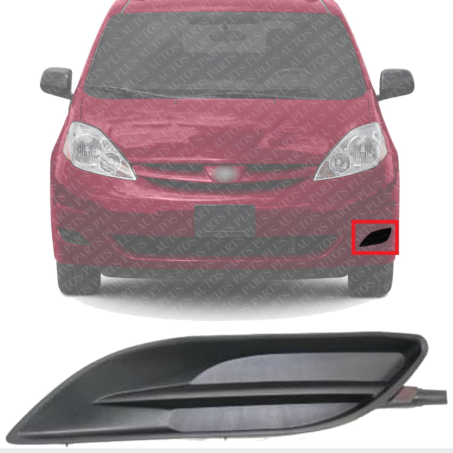 Front Fog Light Cover Left Driver Side Direct Replacement Compatible With 2006-2010 Toyota Sienna TO1088115 52128AE020