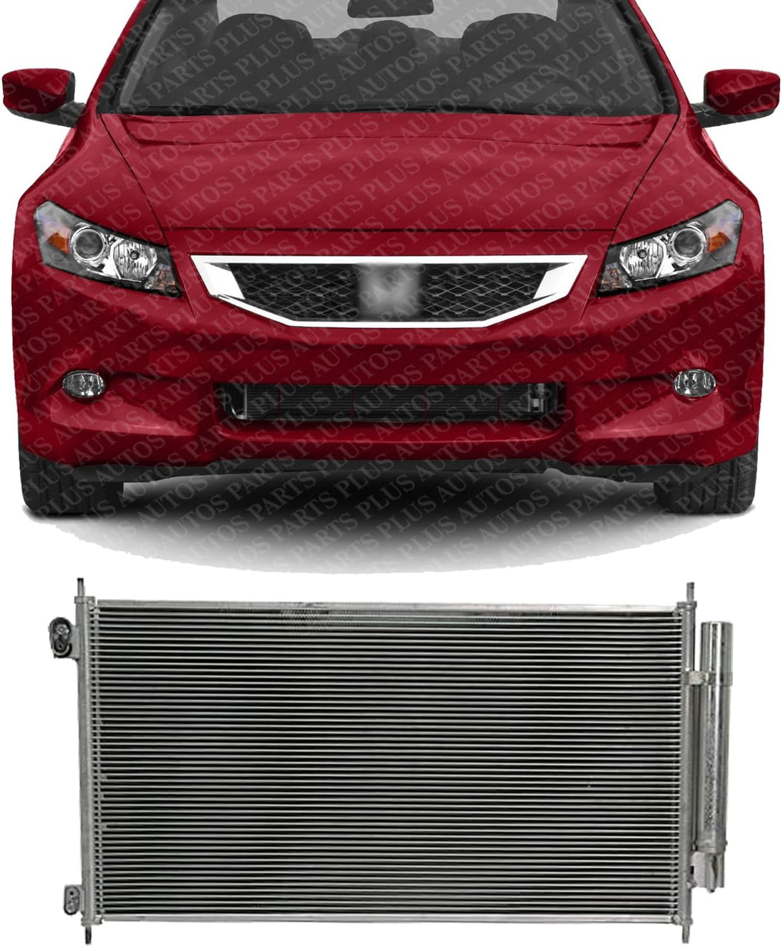 AUTOS PARTS PLUS Front AC Condenser Aluminum Core Direct Replacement Compatible With 2008-2012 Honda Accord HO3030151 80110TA0A01