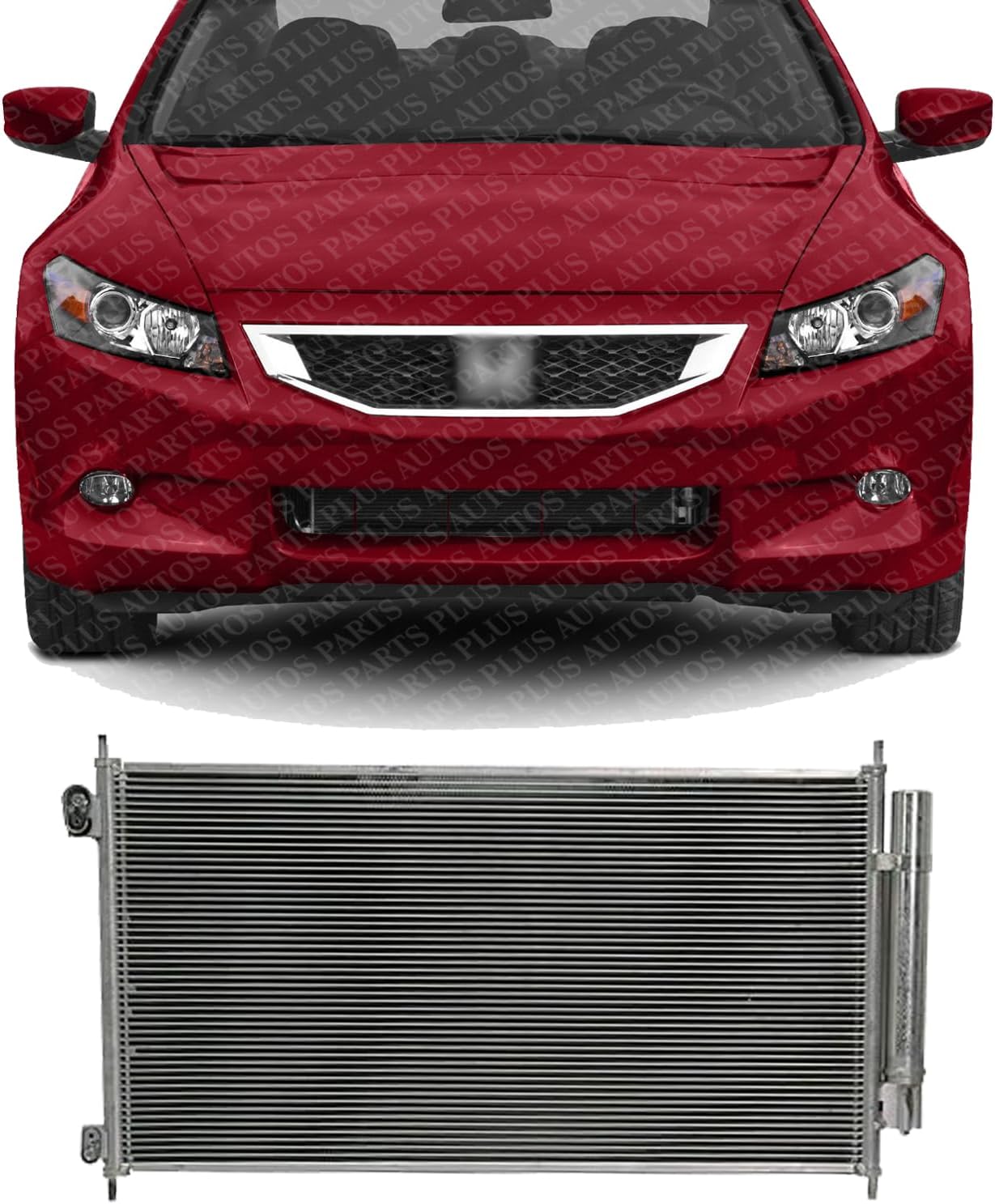 AUTOS PARTS PLUS Front AC Condenser Aluminum Core Direct Replacement Compatible With 2008-2012 Honda Accord HO3030151 80110TA0A01