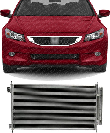 AUTOS PARTS PLUS Front AC Condenser Aluminum Core Direct Replacement Compatible With 2008-2012 Honda Accord HO3030151 80110TA0A01