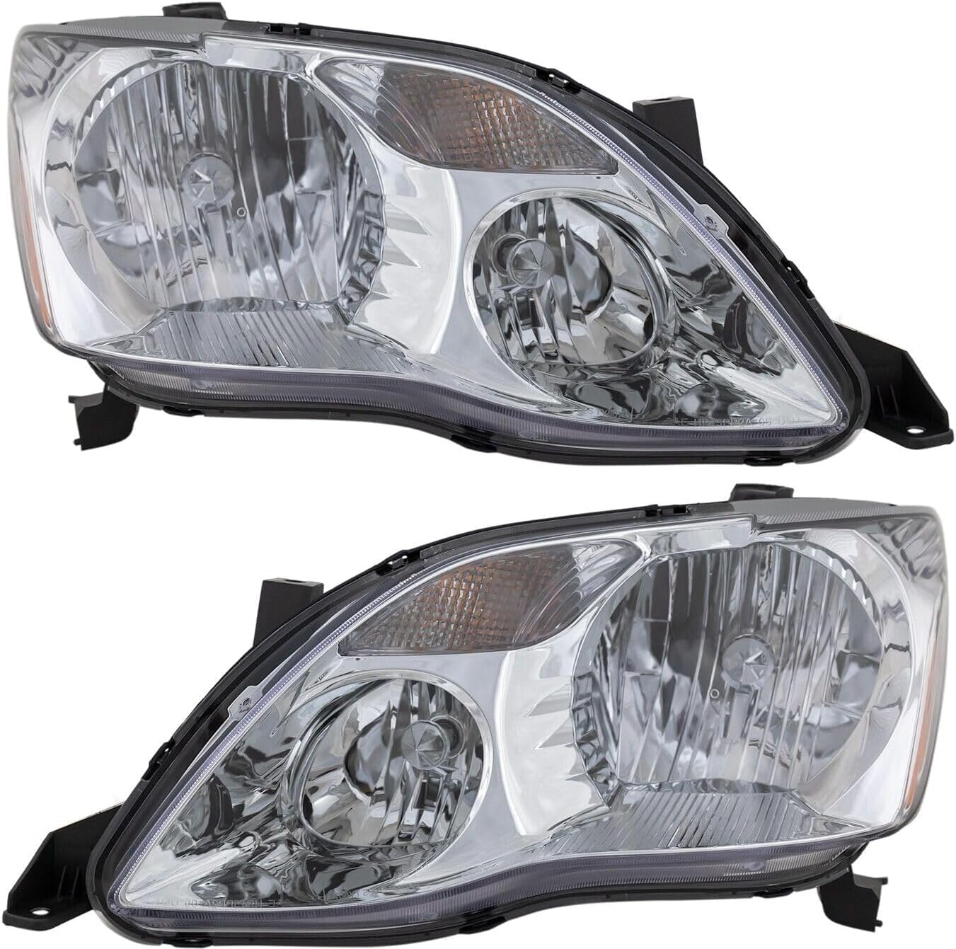 Set Of 2 Front Head Light Assembly Plastic Left Driver & Right Passenger Side Direct Replacement Compatible With 2005-2007 Toyota Avalon TO2502162 TO2503162 81150AC050 81110AC050
