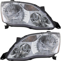 Set Of 2 Front Head Light Assembly Plastic Left Driver & Right Passenger Side Direct Replacement Compatible With 2005-2007 Toyota Avalon TO2502162 TO2503162 81150AC050 81110AC050
