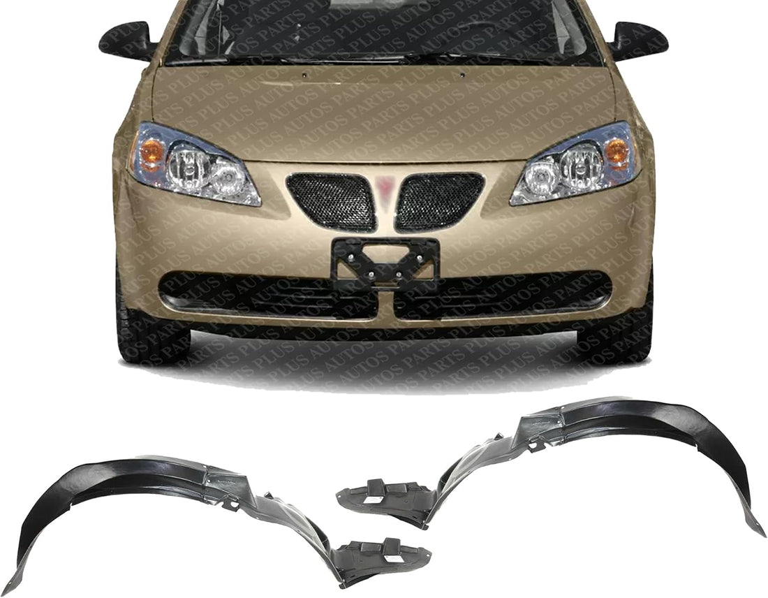 Set Of 2 Front Fender Liner Left Driver & Right Passenger Side Direct Replacement Compatible With 2005-2010 Pontiac G6 GM1249174 GM1248174 20815093 25956106