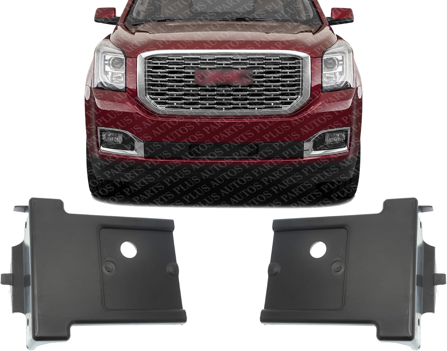 Set of 2 Front Bumper Lower Bracket Plastic Right Passenger & Left Driver Side Direct Replacement Compatible With 2015-2020 Cadillac Escalade/GMC Yukon/XL GM1043135 GM1042135