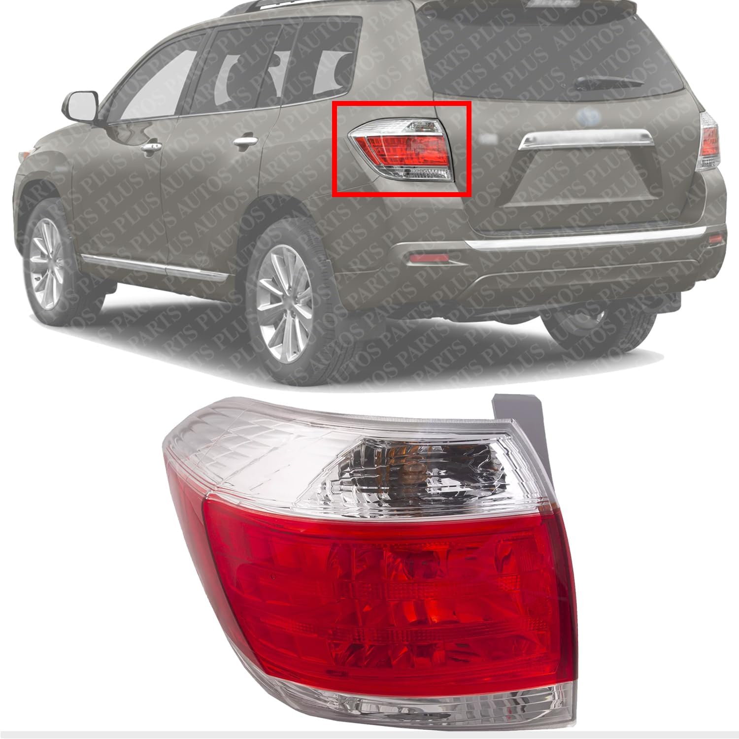 Tail Light Assembly Left Driver Side Direct Replacement Compatible With 2011-2013 Toyota Highlander TO2800185 815600E070