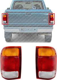 Set Of 2 Tail Light Lens And Housing Right Passenger & Left Driver Side Direct Replacement Compatible With 1998-1999 Ford Ranger FO2801121 FO2800121 F87Z13405BA F87Z13404BA