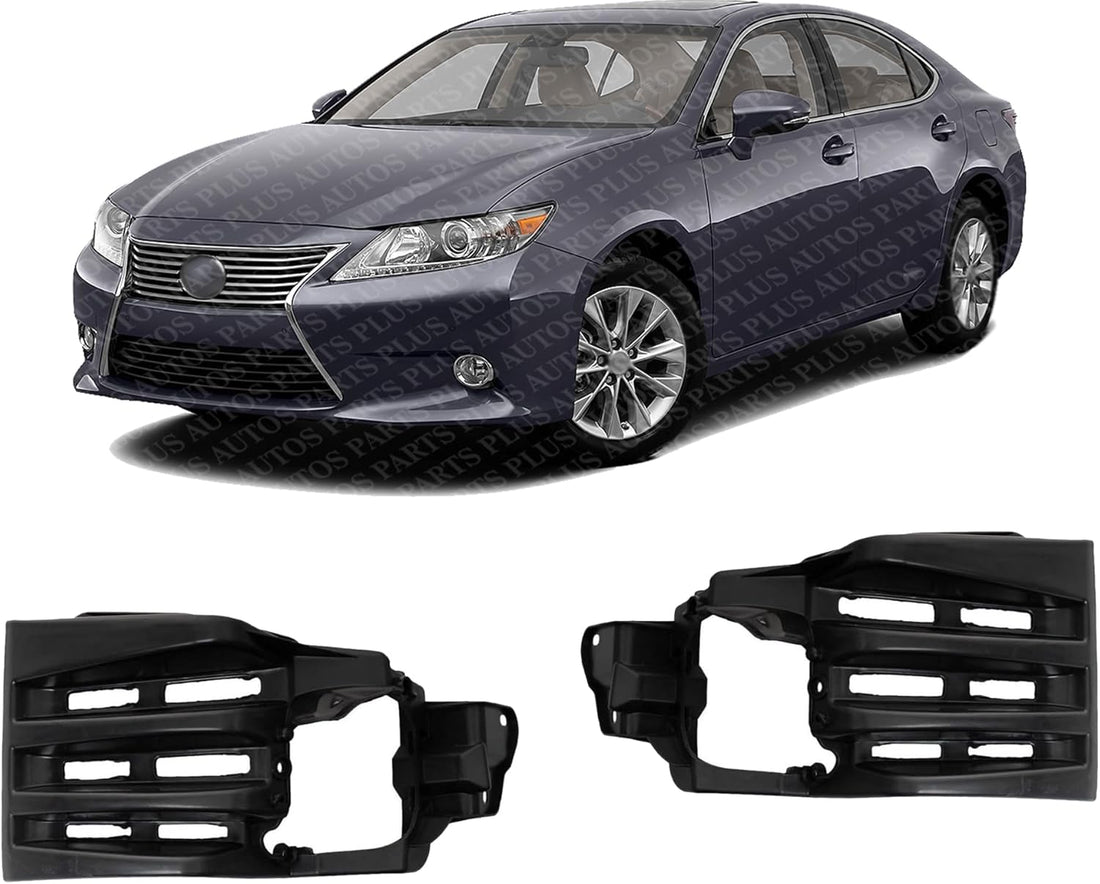 Set of 2 Front Fog Light Bracket Plastic Left Driver & Right Passenger Side Direct Replacement Compatible with 2013-2015 Lexus ES300h / ES350 LX2603103 LX2602103