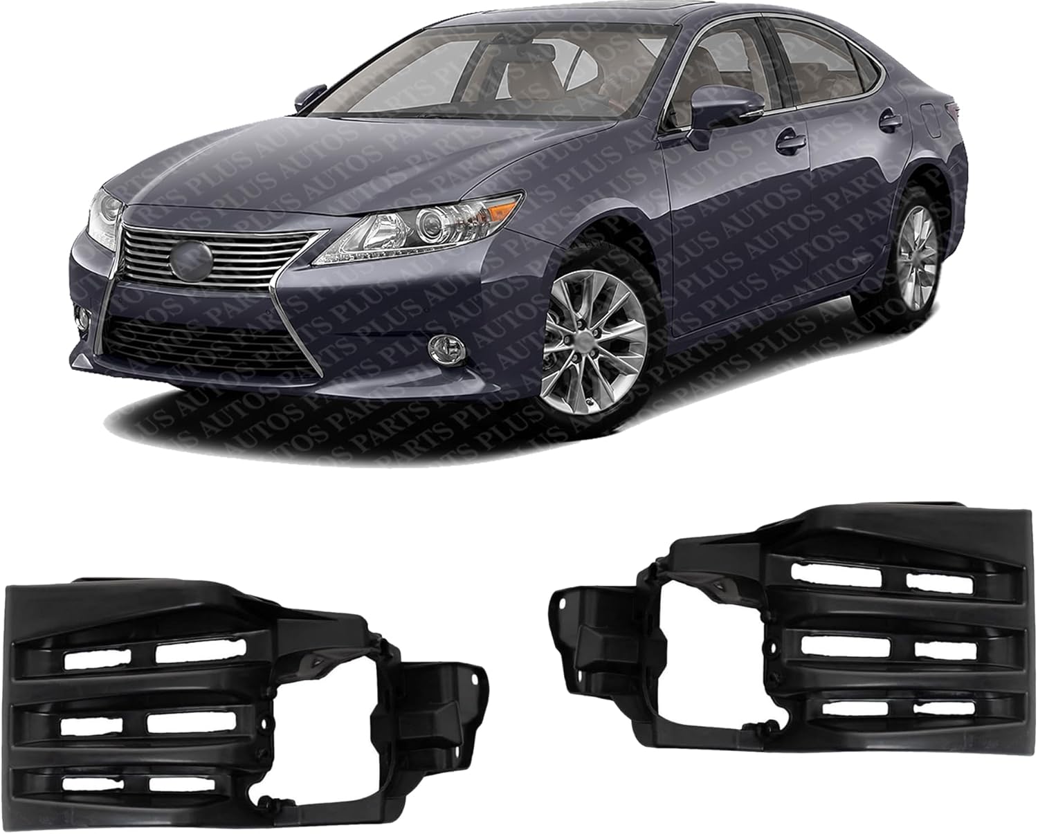 Set of 2 Front Fog Light Bracket Plastic Left Driver & Right Passenger Side Direct Replacement Compatible with 2013-2015 Lexus ES300h / ES350 LX2603103 LX2602103