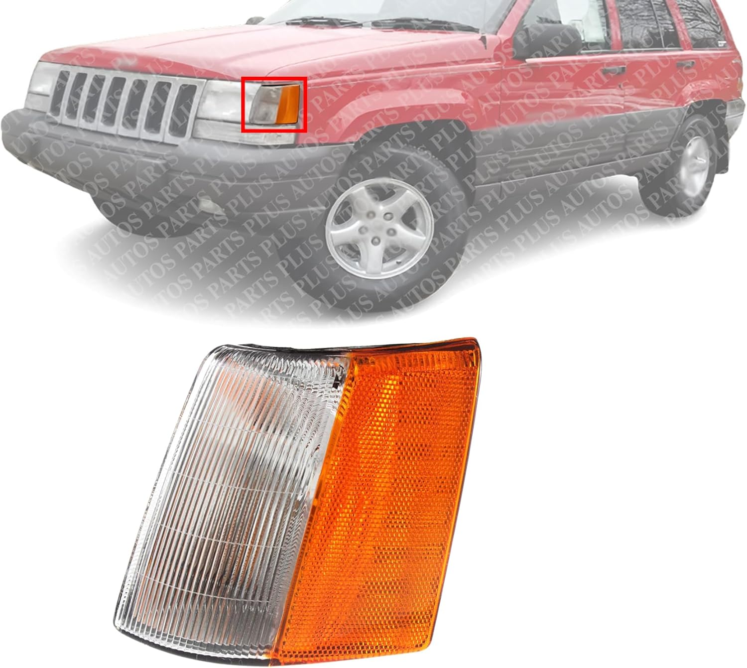 Front Corner Light Left Driver Side Direct Replacement Compatible With 1993-1998 Jeep Grand Cherokee CH2520121 56005105