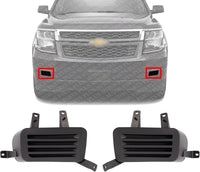 Set Of 2 Front Fog Light Cover Left Driver & Right Passenger Side Direct Replacement Compatible With 2015-2020 Chevrolet Suburban/Tahoe GM1039188 GM1038188 22936498 22936497