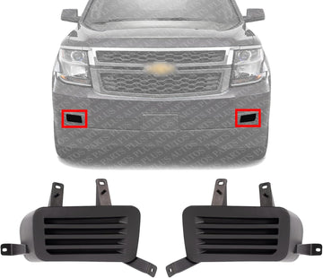 Set Of 2 Front Fog Light Cover Left Driver & Right Passenger Side Direct Replacement Compatible With 2015-2020 Chevrolet Suburban/Tahoe GM1039188 GM1038188 22936498 22936497