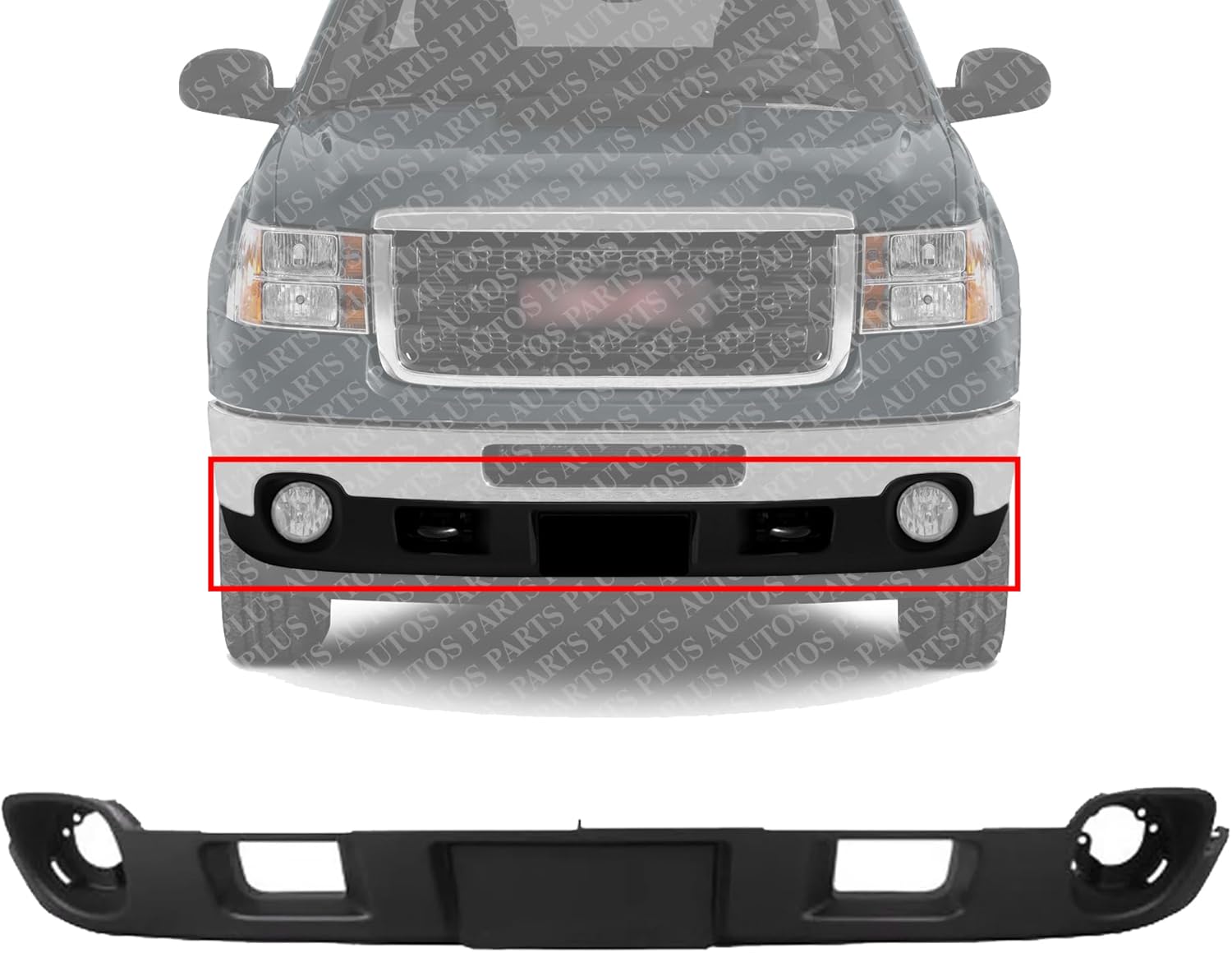 Front Bumper Lower Valance Air Deflector Textured Direct Replacement Compatible With 2011-2014 GMC Sierra 2500HD 3500HD GM1092216 22755085