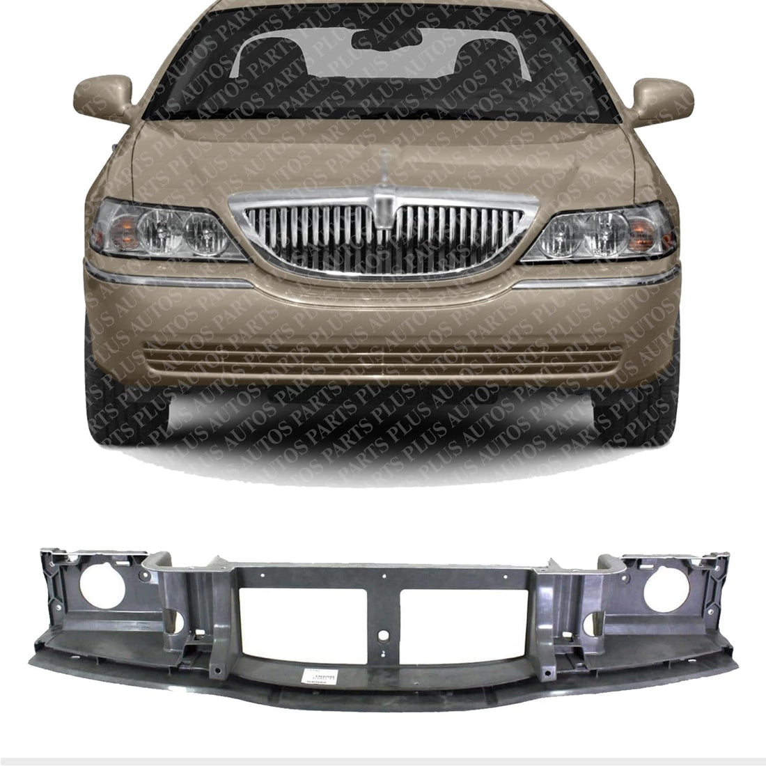 Front Header Panel Thermoplastic Direct Replacement Compatible With 2003-2011 Lincoln Town Car FO1220222 6W1Z8190A 5W1Z8A284AA