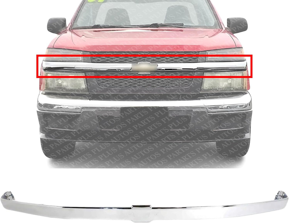 Front Grille Center Bar Molding Chrome Direct Replacement Compatible With 2004-2012 Chevrolet Colorado GM1210107 12335791