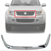 Front Center Grille Trim Molding Chrome Direct Replacement Compatible With 2006-2008 Suzuki Grand Vitara SZ1200121 7174265J010PG