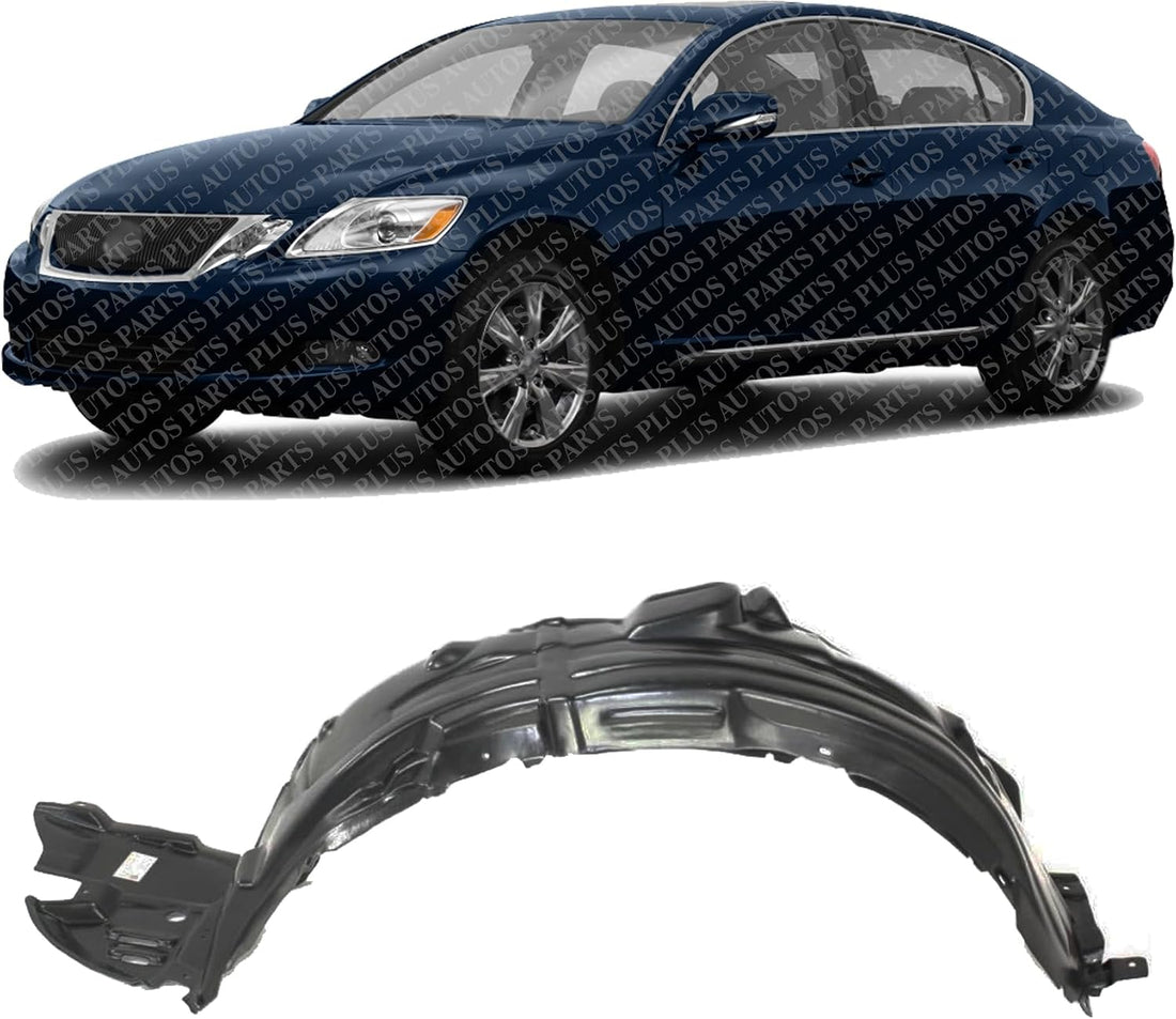 Front Inner Fender Liner Left Driver Side Direct Replacement Compatible With 2008-2011 Lexus GS350 / GS450H / GS460 LX1248106 5380630150