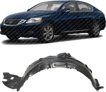 Front Inner Fender Liner Left Driver Side Direct Replacement Compatible With 2008-2011 Lexus GS350 / GS450H / GS460 LX1248106 5380630150