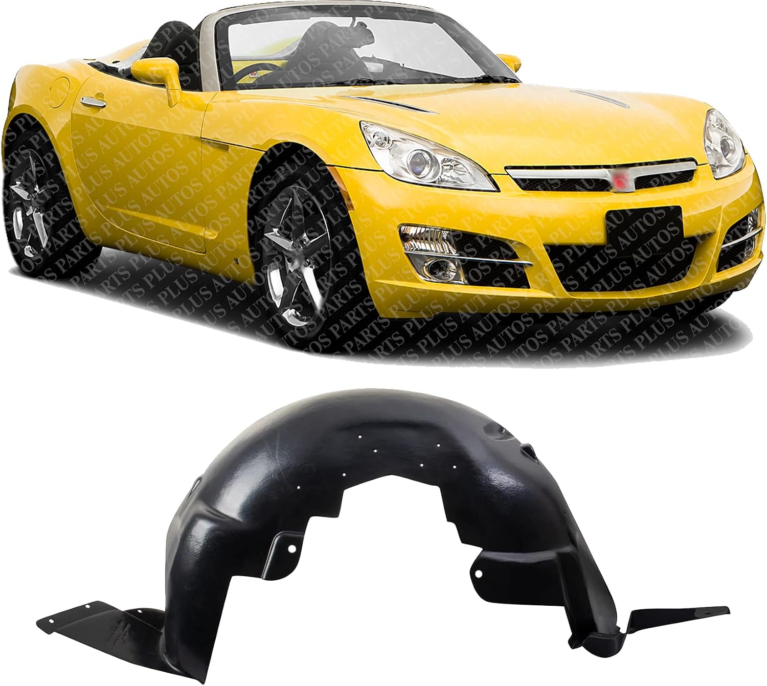 Front Fender Liner Right Passenger Side Direct Replacement Compatible With 2007-2010 Saturn Sky GM1249221 GM1249220 25831930 25831933