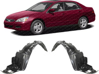 Set Of 2 Front Fender Liner Left Driver And Right Passenger Side Direct Replacement Compatible With 2003-2007 Honda Accord HO1248114 HO1249114 74151SDAA00 74101SDAA00
