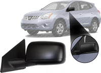 Front Power Mirror Manual Folding Heated Primed Left Driver Side Direct Replacement Compatible With 2008-2013 Nissan Rogue / 2014-2015 Select NI1320236 96302JM200-PFM
