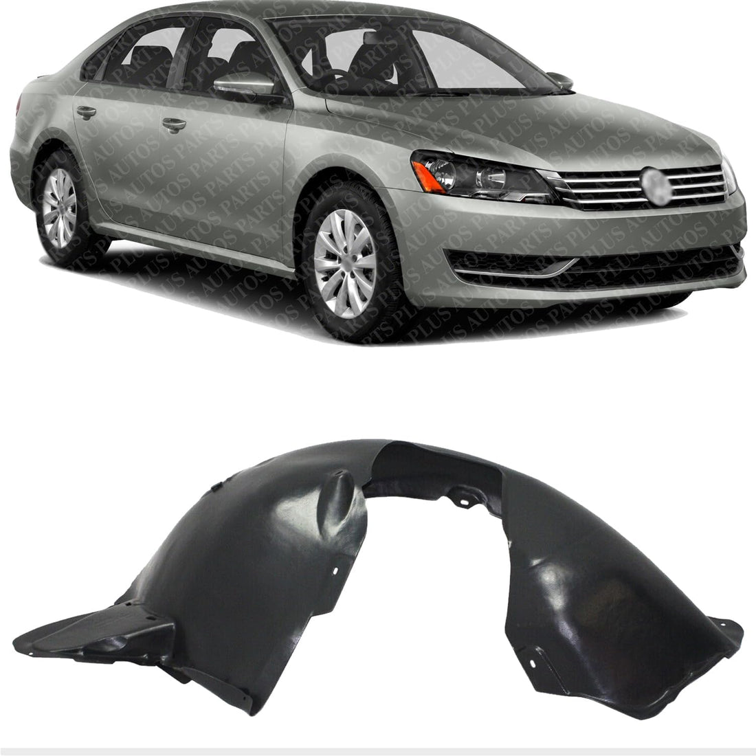 Front Fender Liner Right Passenger Side Direct Replacement Compatible With 2012-2015 Volkswagen Passat VW1249123 561805912D9B9