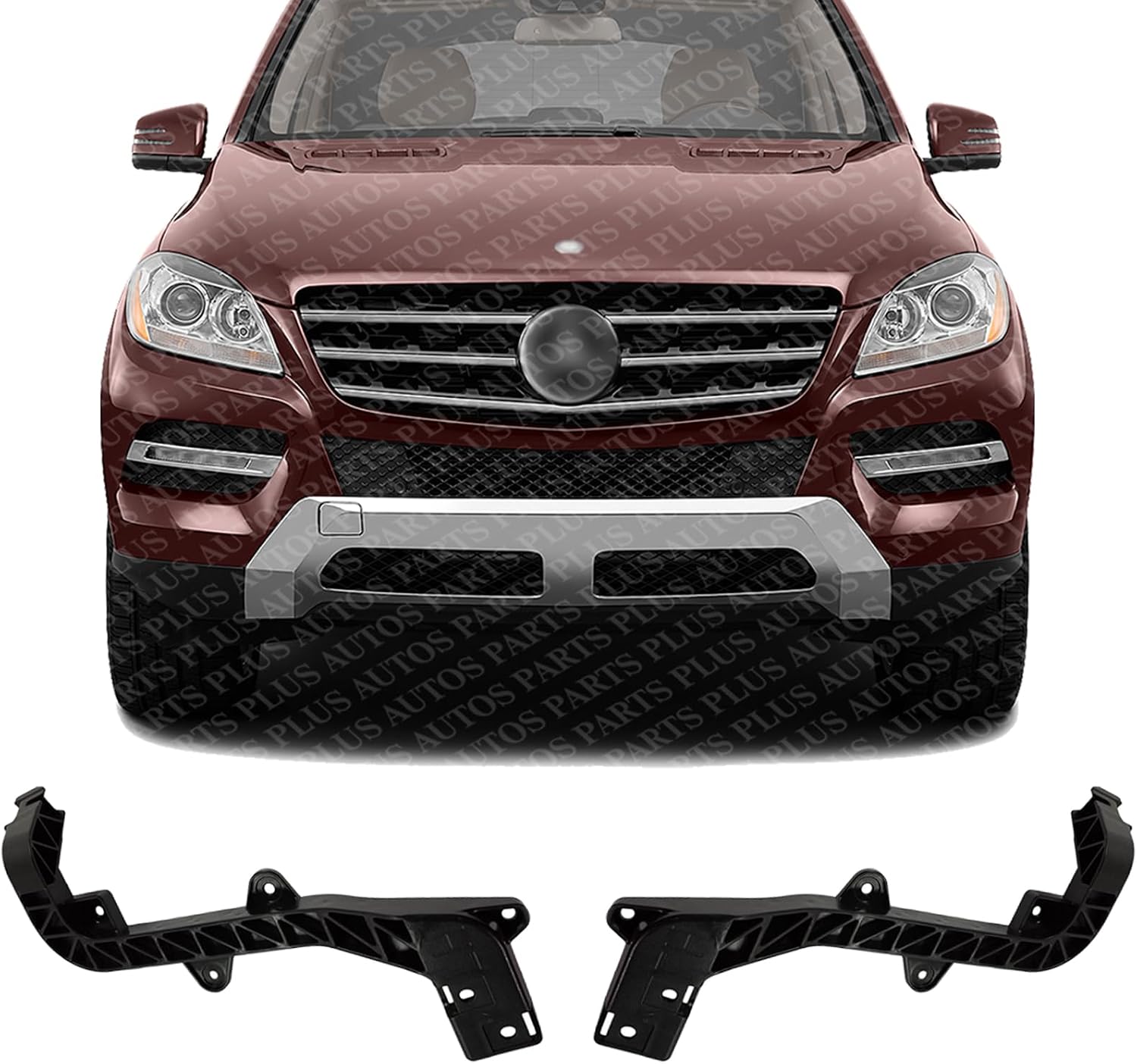 Set of 2 Front Radiator Support Lower Bracket Plastic Left Driver & Right Passenger Side Direct Replacement Compatible with 2012-2016 Mercedes Benz GL-Class / 2016-2019 GLE-Class