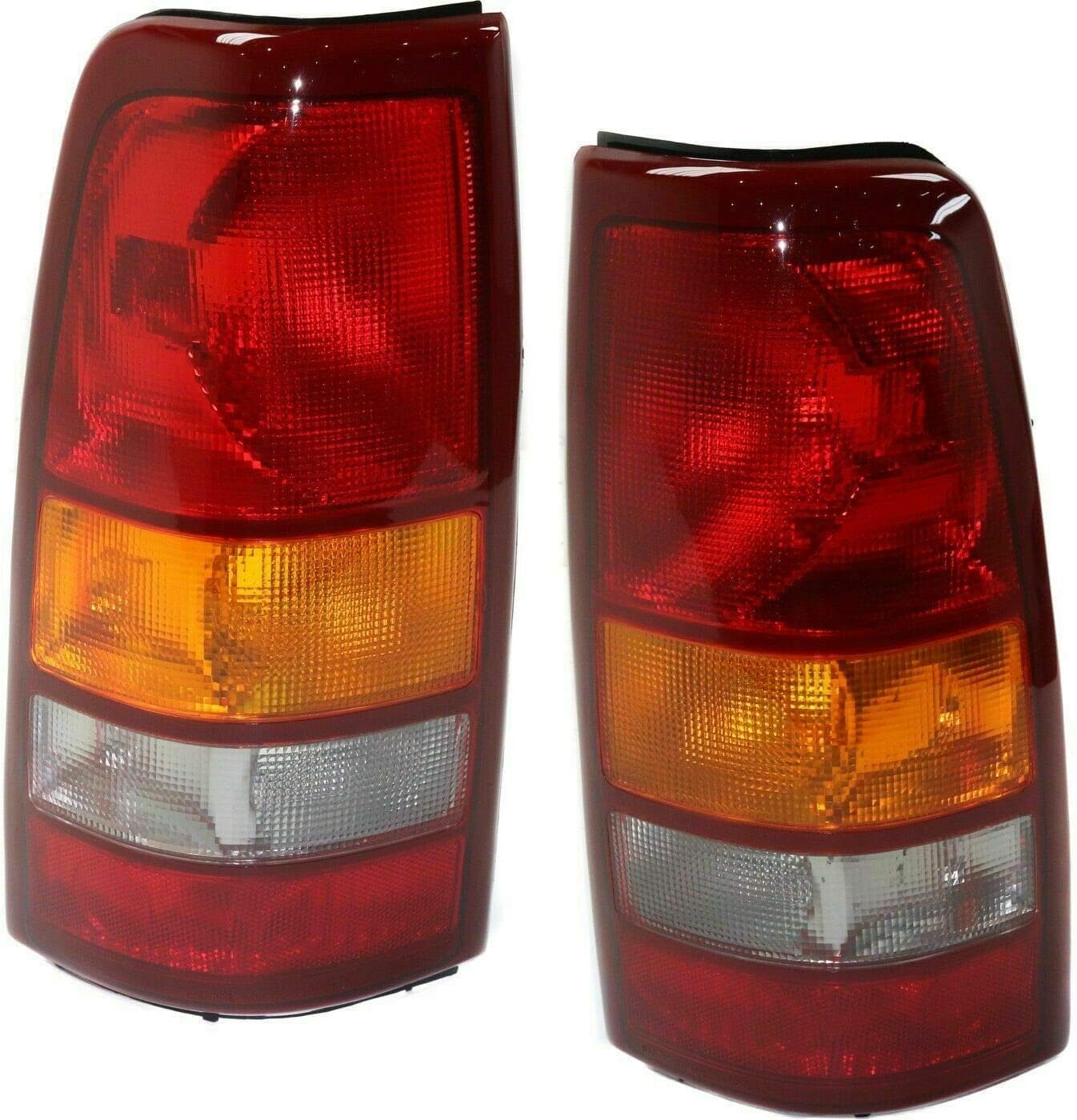 Set Of 2 Tail Light Lens And Housing Fleetside Right & Left Side Direct Replacement Compatible With 1999-2002 Chevrolet Silverado / 1999-2003 GMC Sierra 1500 2500 19169018-PFM