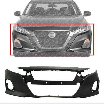 Front Bumper Cover Primed with Fog light Holes Direct Replacement Compatible With 2019-2022 Nissan Altima S SL SR SV Sedan NI1000324 620226CA0H