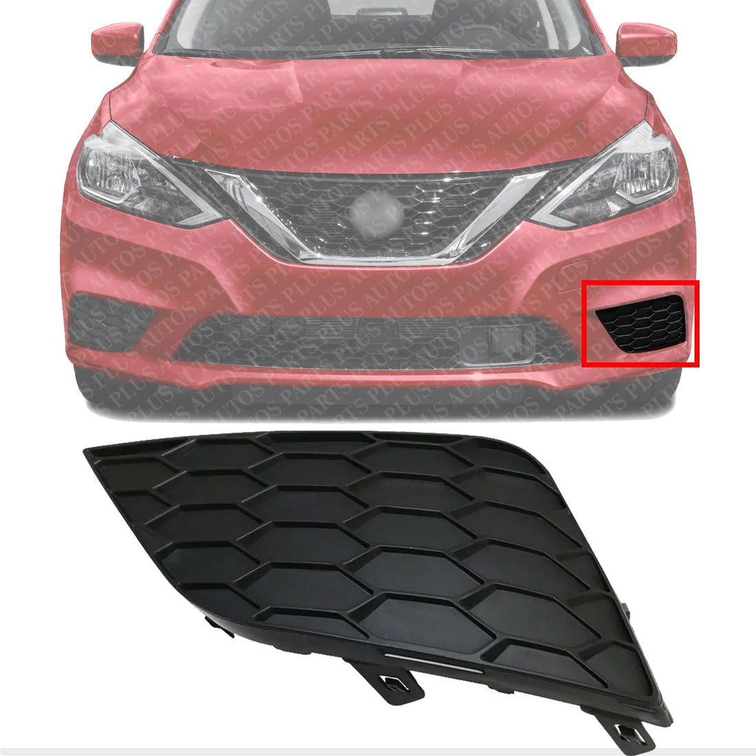 Front Fog Light Cover Left Driver Side Direct Replacement Compatible With 2016-2019 Nissan Sentra NI1038142 622574AF0B