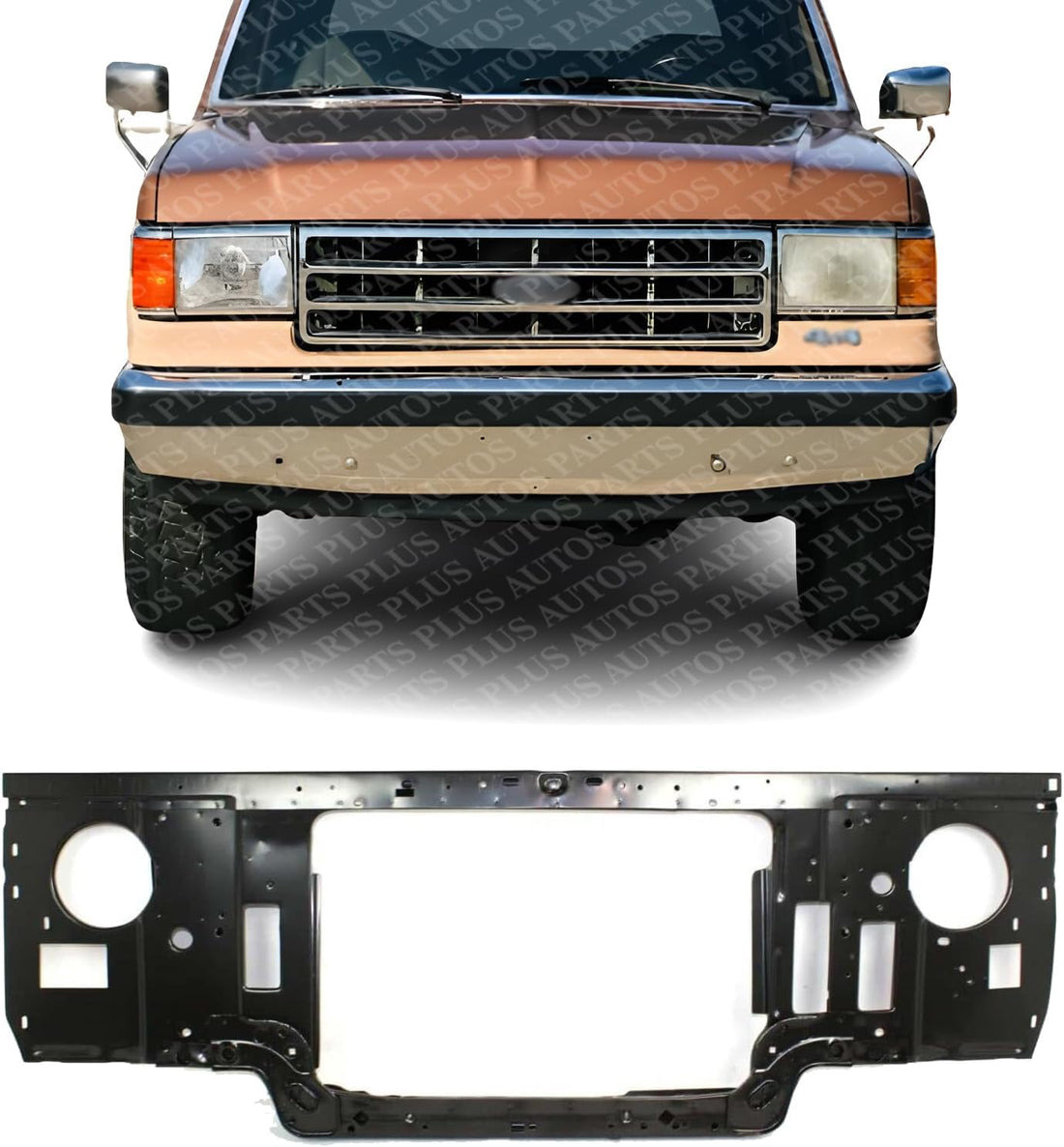 Front Radiator Support Cooling Assembly Steel Direct Replacement Compatible With 1987-1991 Ford F-Series FO1225110 GJ5Z16A238A