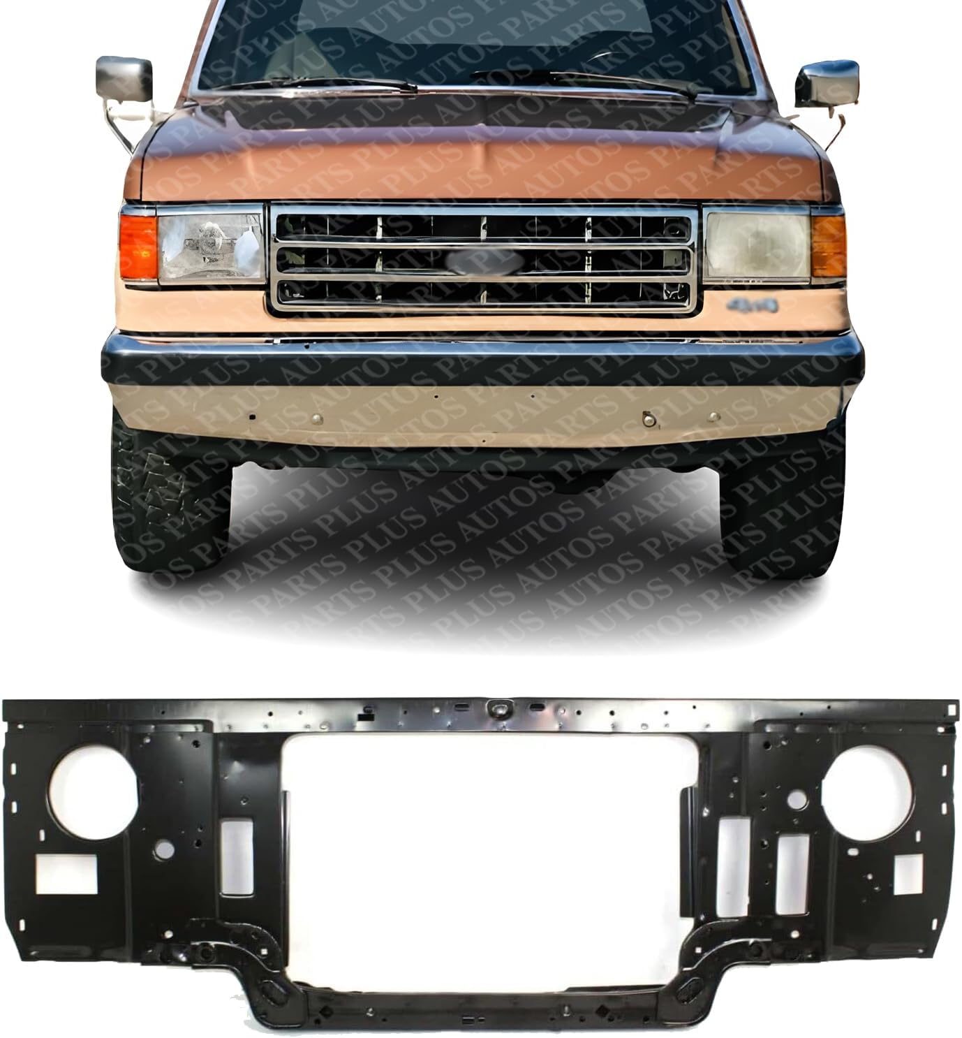 Front Radiator Support Cooling Assembly Steel Direct Replacement Compatible With 1987-1991 Ford F-Series FO1225110 GJ5Z16A238A