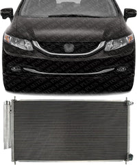 Front AC Condenser Aluminum Core Direct Replacement Compatible With 2012-2015 Honda Civic HO3030157 80110TS4T01