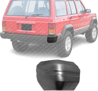 Rear Bumper End Cap Without Tire Mount Holes Textured Left Driver Side Direct Replacement Compatible With 1984-1990 Jeep Wagoneer / 1984-1996 Cherokee CH1105137 55029244