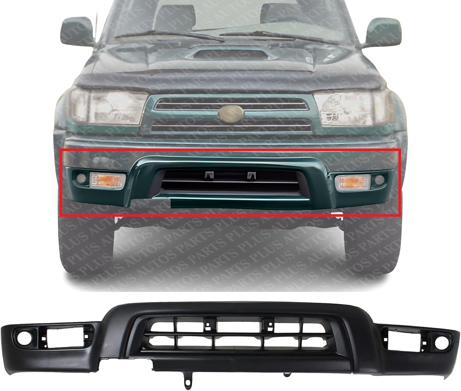 Front Lower Valance Panel Primed With Fender Flare Holes Direct Replacement Compatible With 1999-2002 Toyota 4Runner TO1095181 5391135912