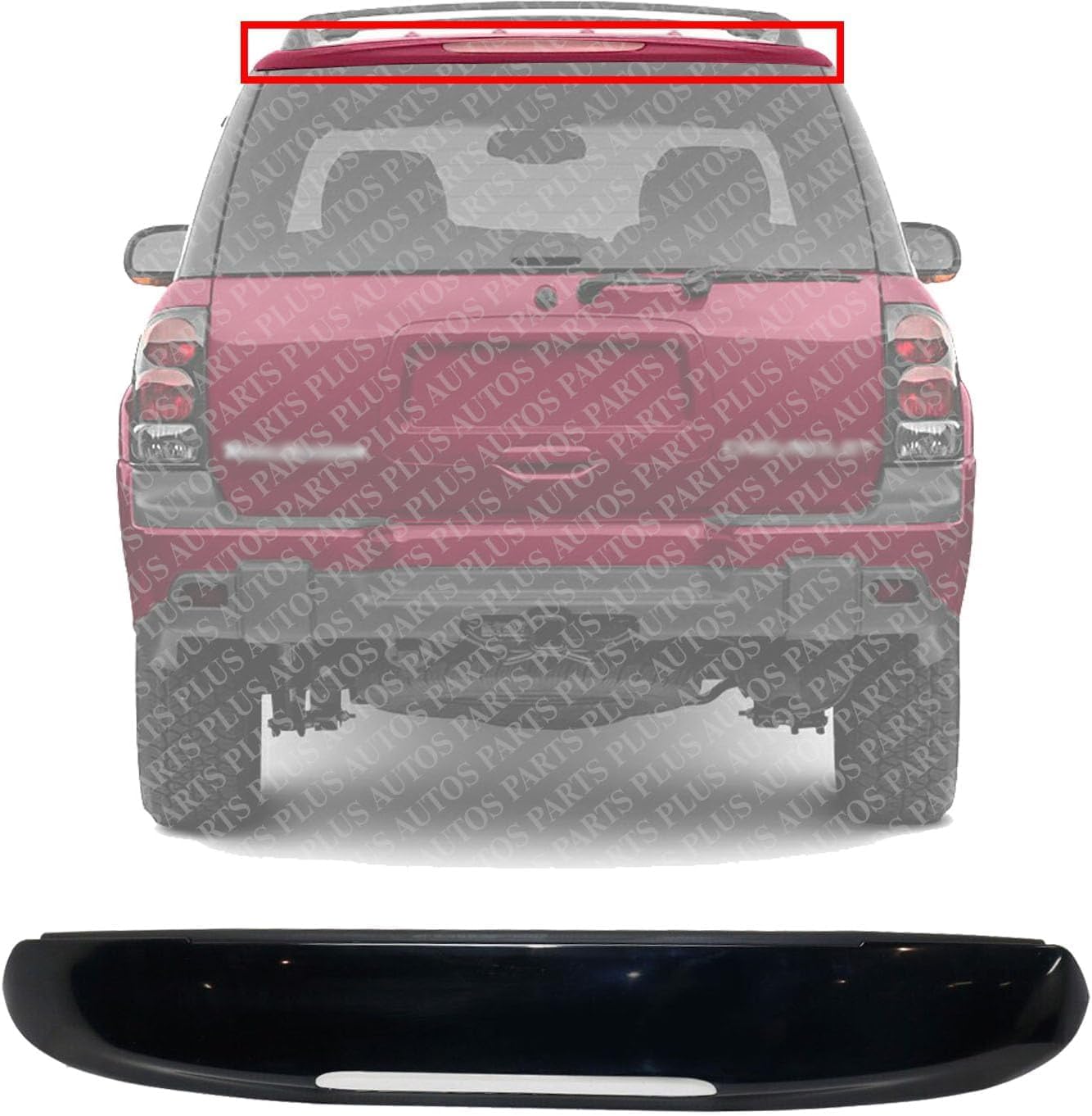 Tailgate Upper Molding Direct Replacement Compatible With 2002-2009 Chevrolet Trailblazer GM1904106 19150496