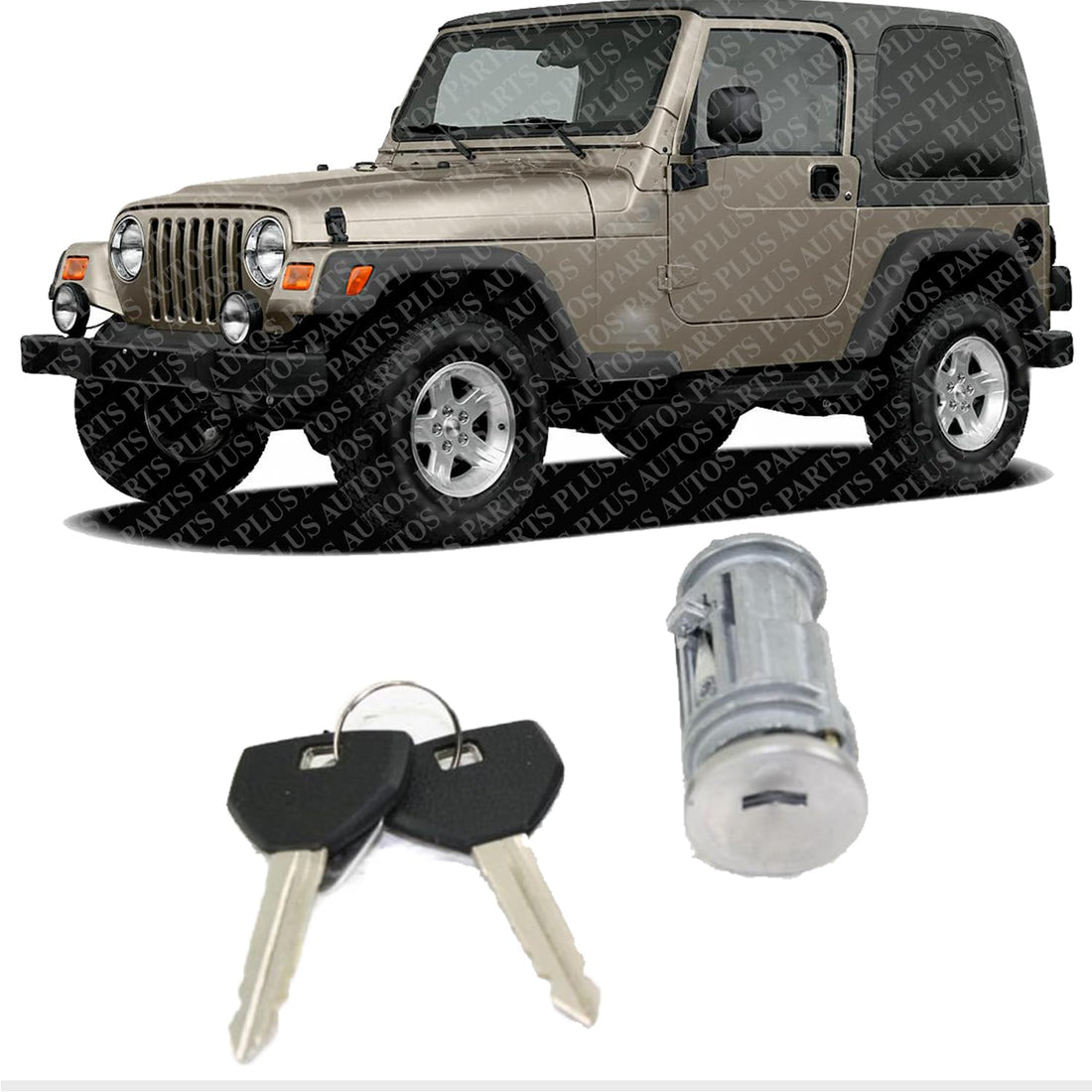 AUTOS PARTS PLUS Ignition Lock Switch Cylinder with Operable Keys Chrome Direct Replacement Compatible with 1999-2007 Dodge Caravan / 1997-1999 Plymouth Prowler / 1998-2006 Chrysler Sebring