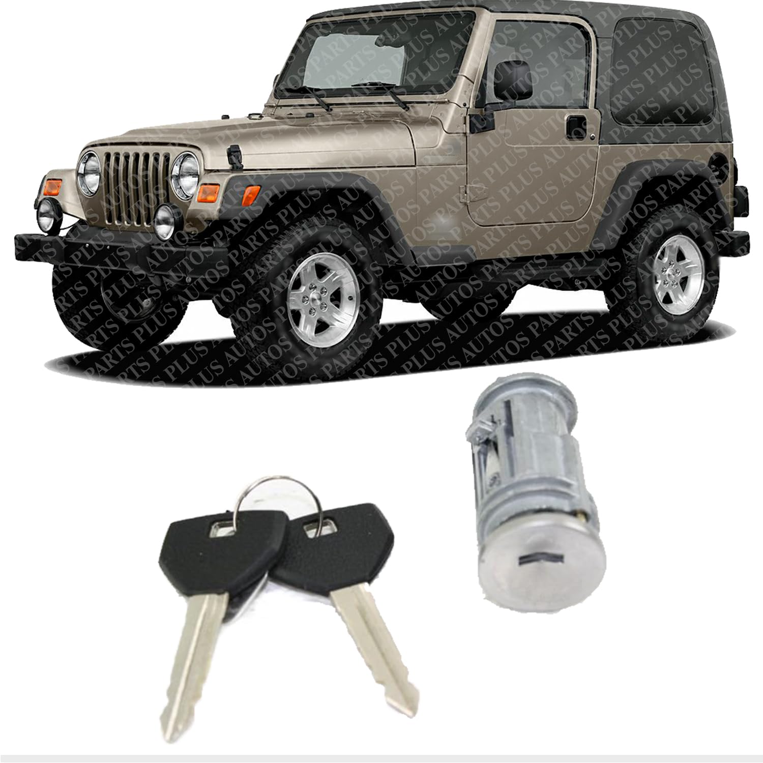 AUTOS PARTS PLUS Ignition Lock Switch Cylinder with Operable Keys Chrome Direct Replacement Compatible with 1999-2007 Dodge Caravan / 1997-1999 Plymouth Prowler / 1998-2006 Chrysler Sebring